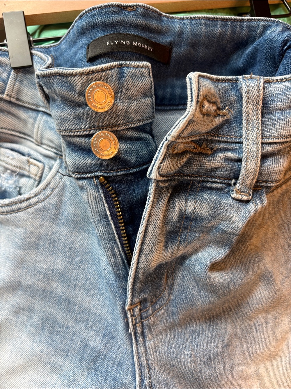 Flying Monkey High Rise Flare Jeans - Blue - Picture 4 of 4